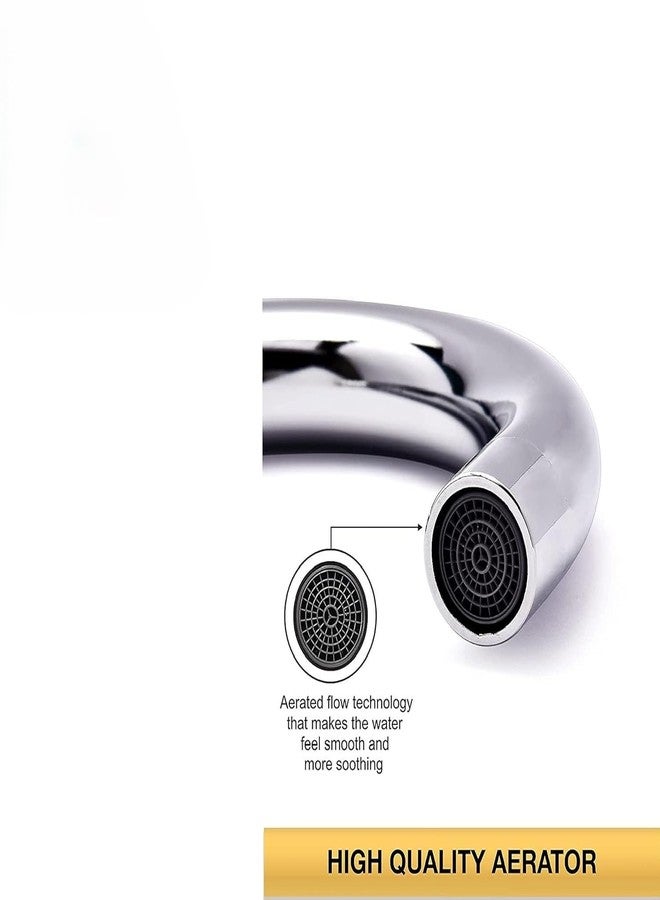 bellearly Swan Neck Tap Basin | Sink Tap Faucet 360° Swivel | Hot Water Kitchen Sink | Brass Water Tap Sink | Water Saving Aerated Flow for Home, Kitchen & Office (Pack of 1) - Image 4